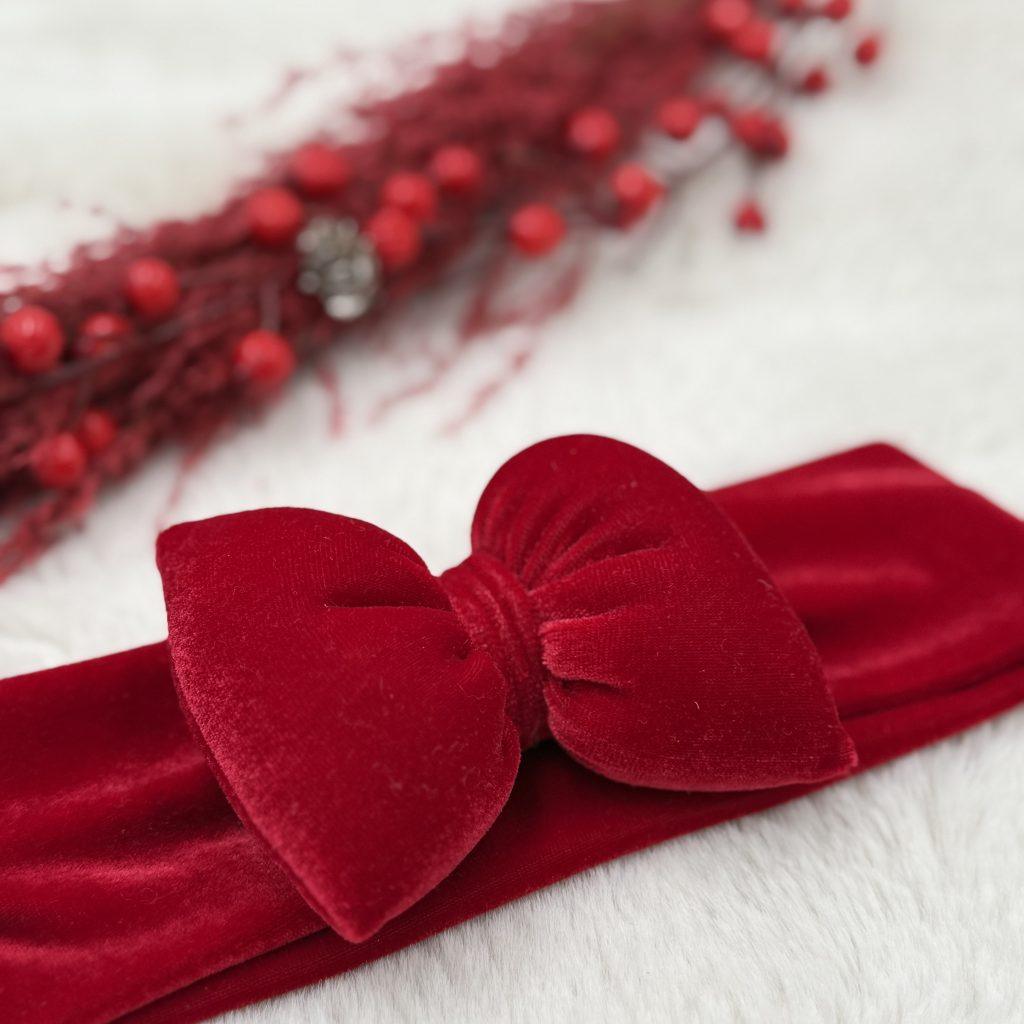 Cherry Red Velvet Bow
