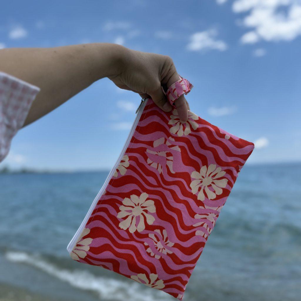 Rosy Waves Clutch